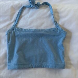 Cotton On Pale Blue Halter Crop Top